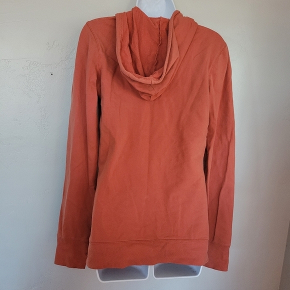 Modbe Medium Orange Long Sleeve Zip Up Jacket Double Zipper Hooded Thumb Hole - Picture 7 of 9